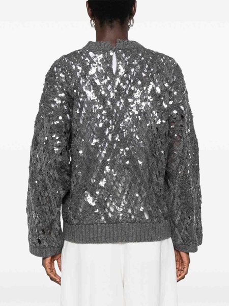 Dazzling Mesh Embroidery Sweater
