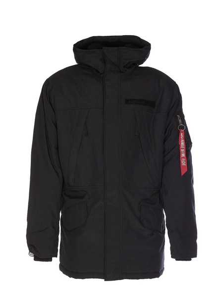 Jacket with striped hoodie