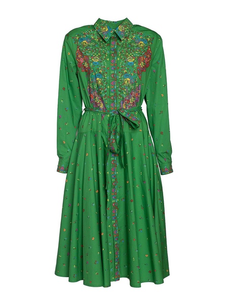 Paisley flower shirt dress