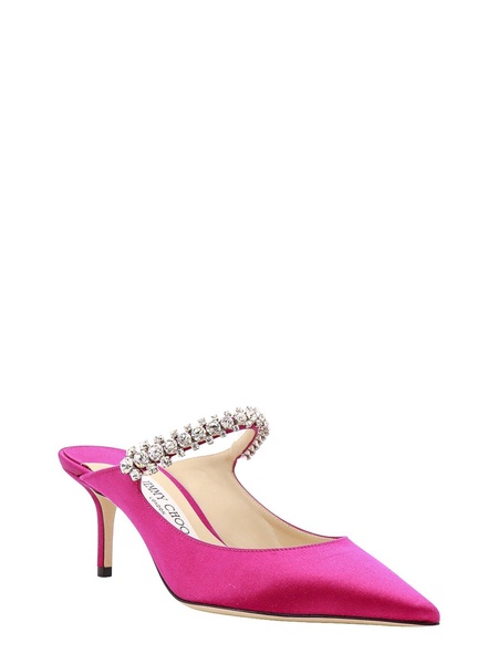 Satin mule with swarovski detail