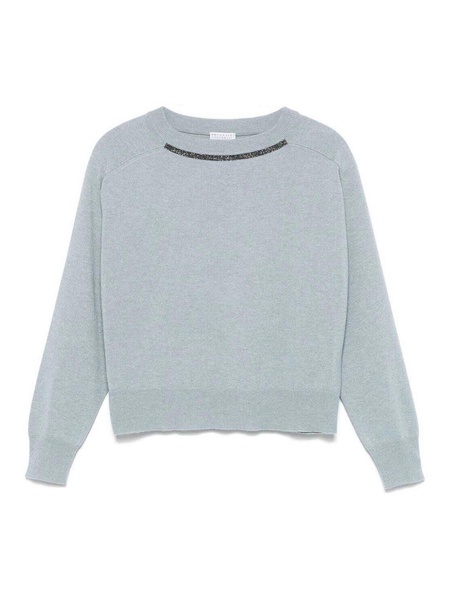 Long Sleeve Boat-Neck Sweater