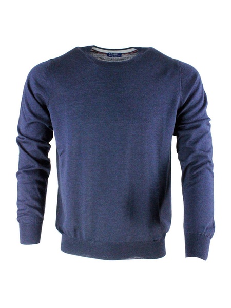 Crewneck sweater in blue