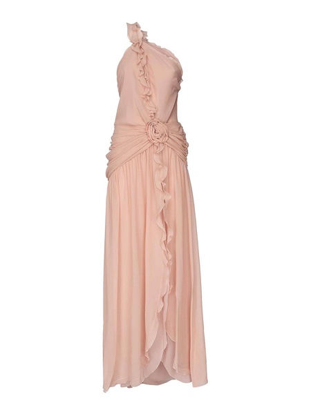 One-Shoulder Dress In Silk Georgette