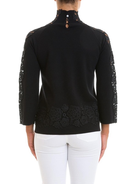 Black wool and lace sweater