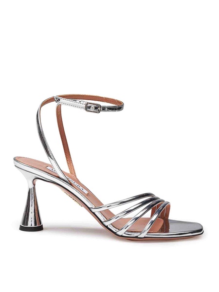 Sandal in Mirror Effect Leather