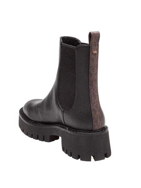 Asher Flat Ankle Boot In Black Leather