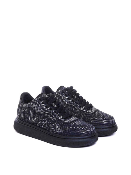 Grey Aged Logo Sneakers