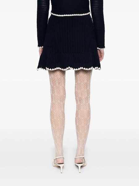 Crochet Contrast Trim Mini Skirt