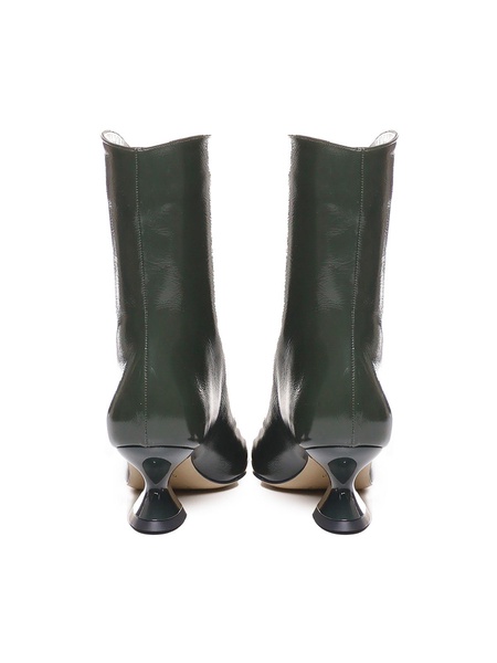 Leather Ankle Boot With Low Heel