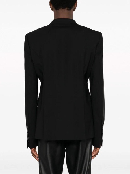 Single-breasted virgin wool blend blazer