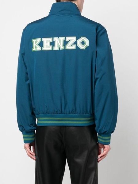 Graphic logo-print jacket with stripe trim