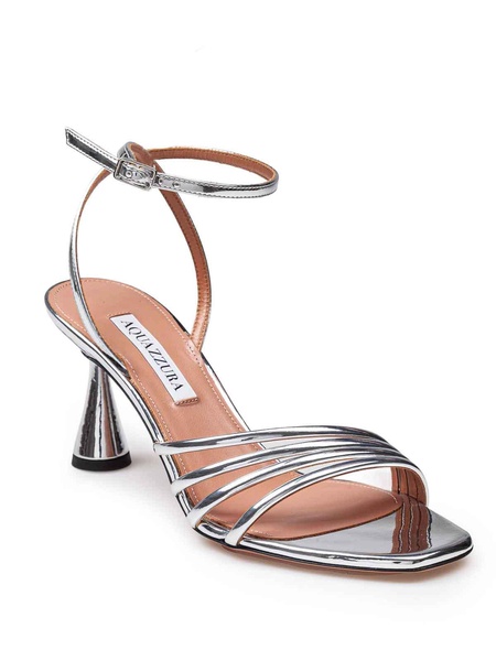 Sandal in Mirror Effect Leather