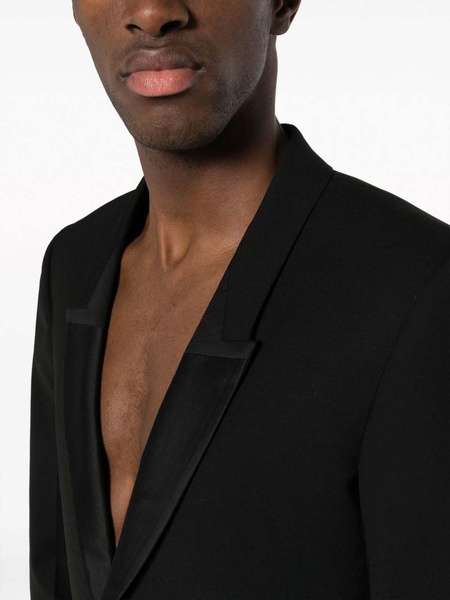 Single-breasted virgin wool blend blazer