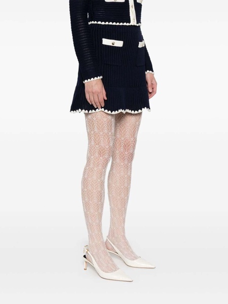 Crochet Contrast Trim Mini Skirt