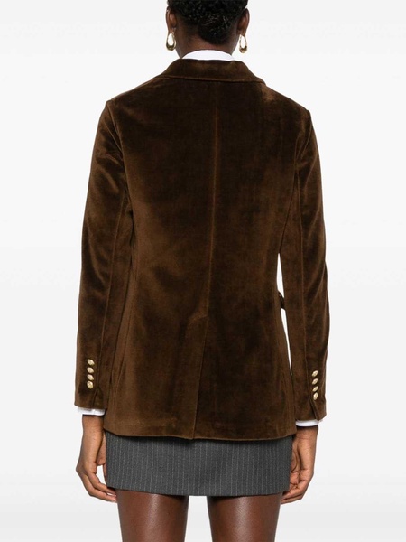 Brown Velvet Double-Breasted Blazer