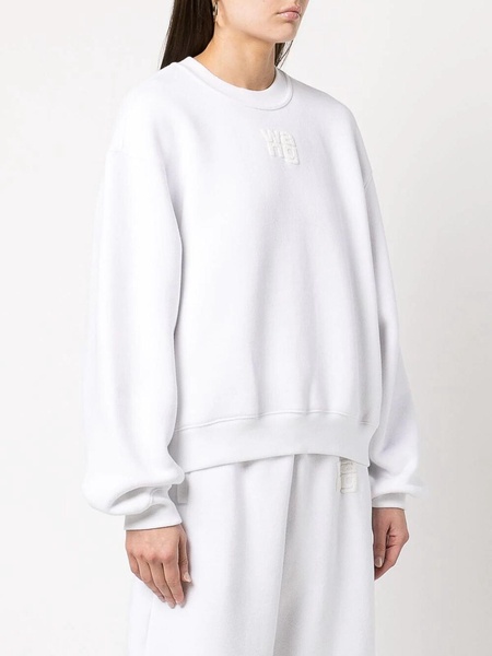 Crewneck cotton sweatshirt with logo
