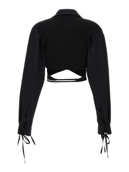 Criss cross cropped shirt
