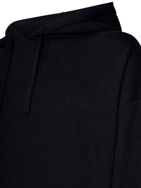 Black Cotton Hoodie