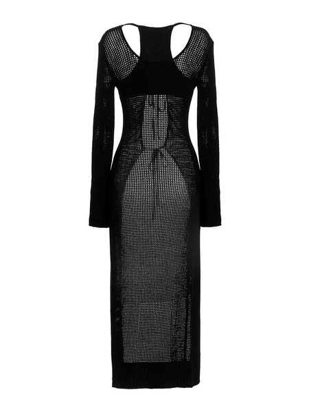 Openwork long cardigan