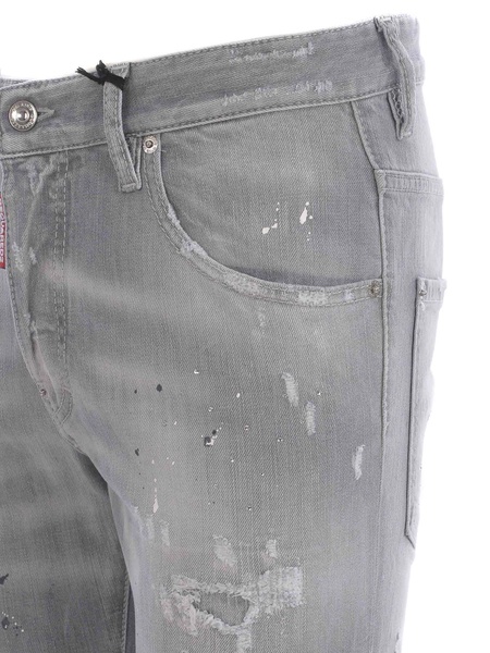 Faded ripped effect skinny jeans