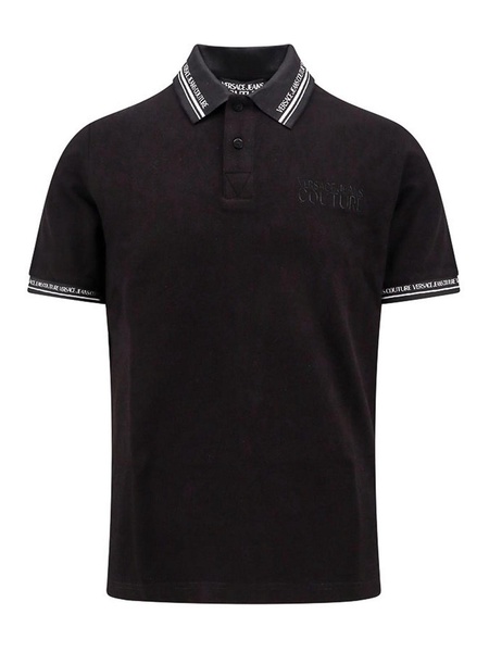 Cotton polo shirt with logoed profiles