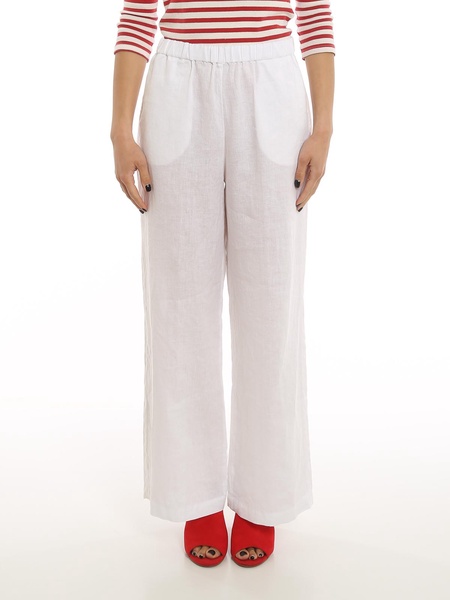 Linen wide leg trousers