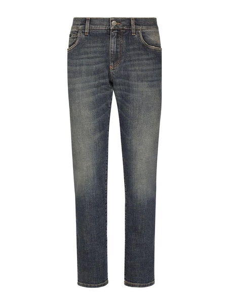 Straight leg denim jeans