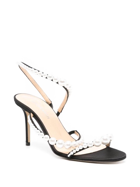 Sirene Satin Round Toe Pearl Sandals