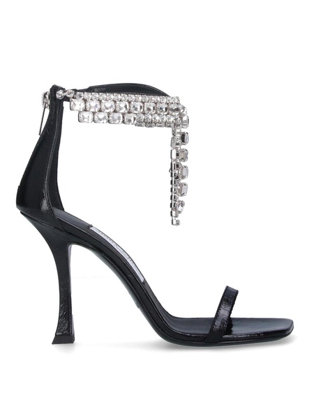 Slogback sandals with rhinestones