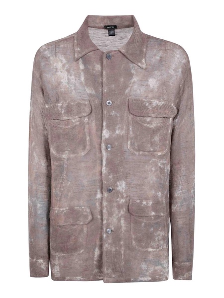 Dirty Effect Linen And Cotton Shirt
