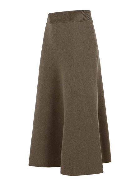 Beige Wool Blend Skirt