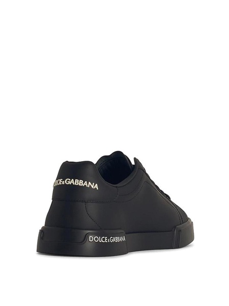 Portofino Black Leather Sneakers