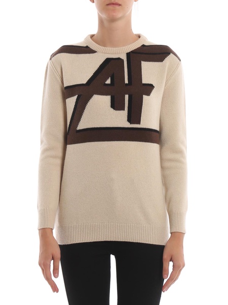Logo intarsia wool and cashmere sweater