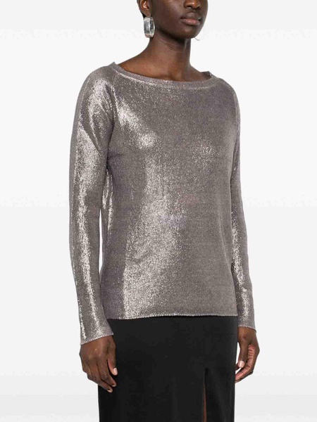 Laminated crewneck