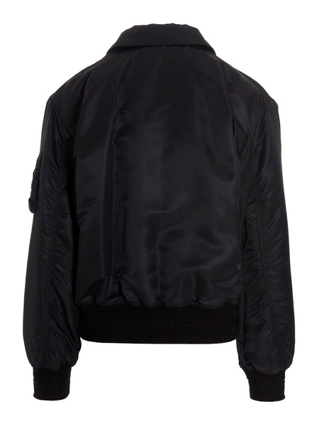 Logo patch bomber jacket