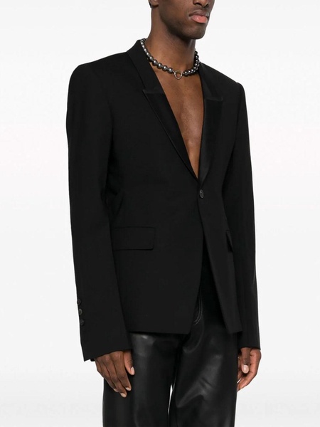 Single-breasted virgin wool blend blazer