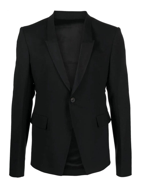 Single-breasted virgin wool blend blazer