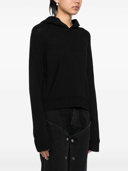 Curved Logo Knitted Hoodie