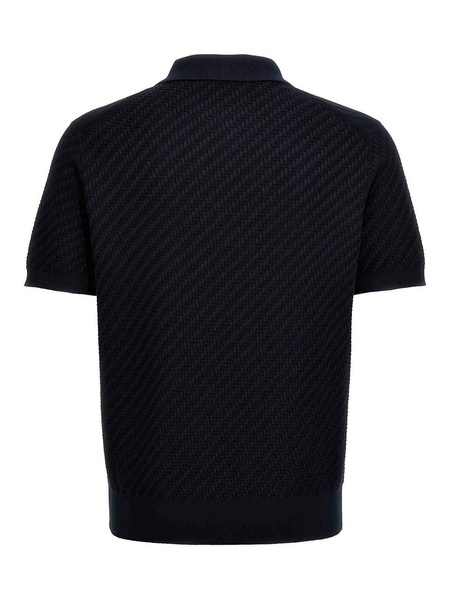 Woven Knit Polo Shirt