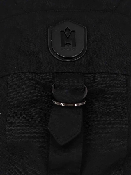 Padded nylon jacket with leather details