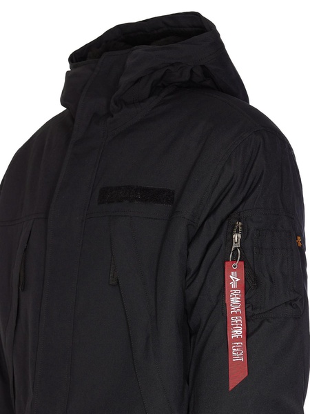 Jacket with striped hoodie