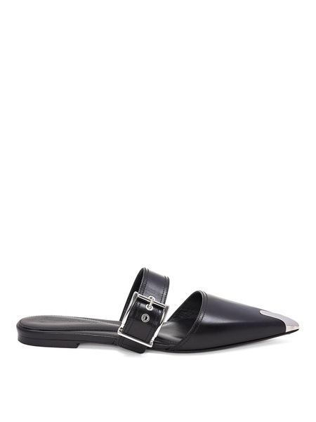 Buckle-detail leather mules