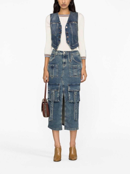 V-Neck Denim Waistcoat
