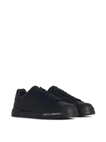 Portofino Black Leather Sneakers