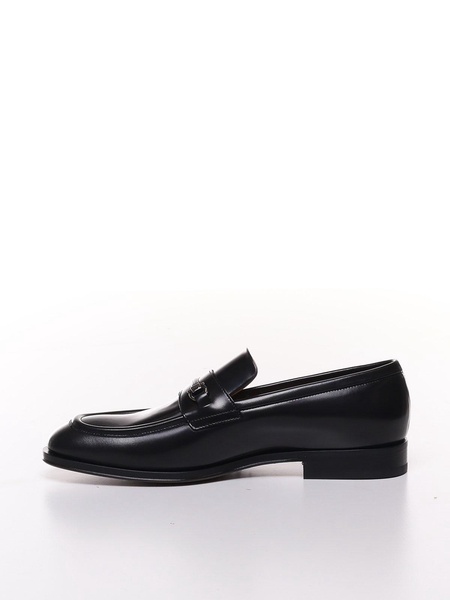 Black Leather Desmond Loafers