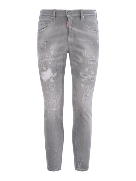 Faded ripped effect skinny jeans