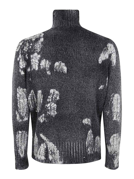 Cracked Effect High Neck Pullover