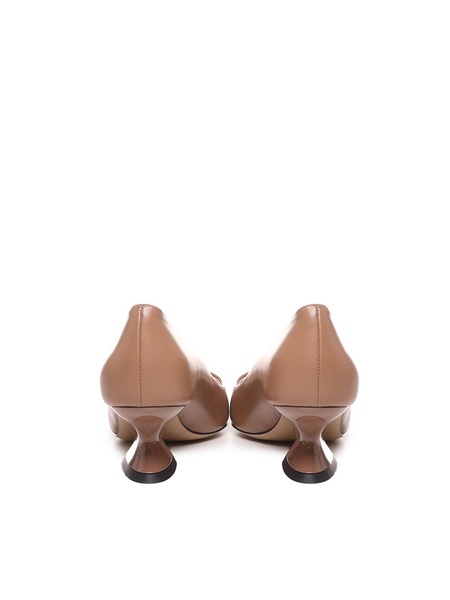 Leather Pumps With Wide Heel