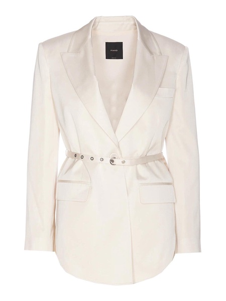 Satin Blazer With Thin Belt