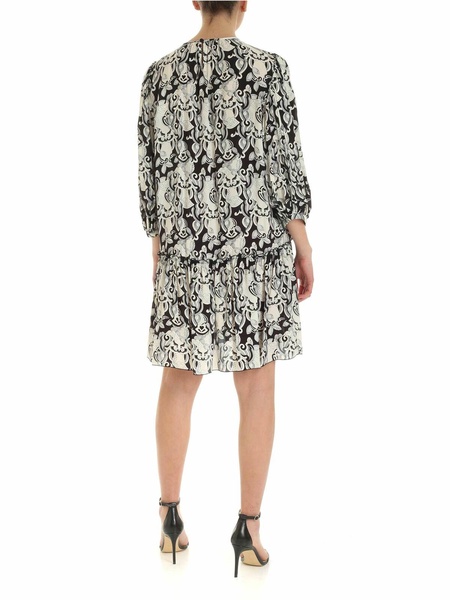 Viscose and silk dress in back and white